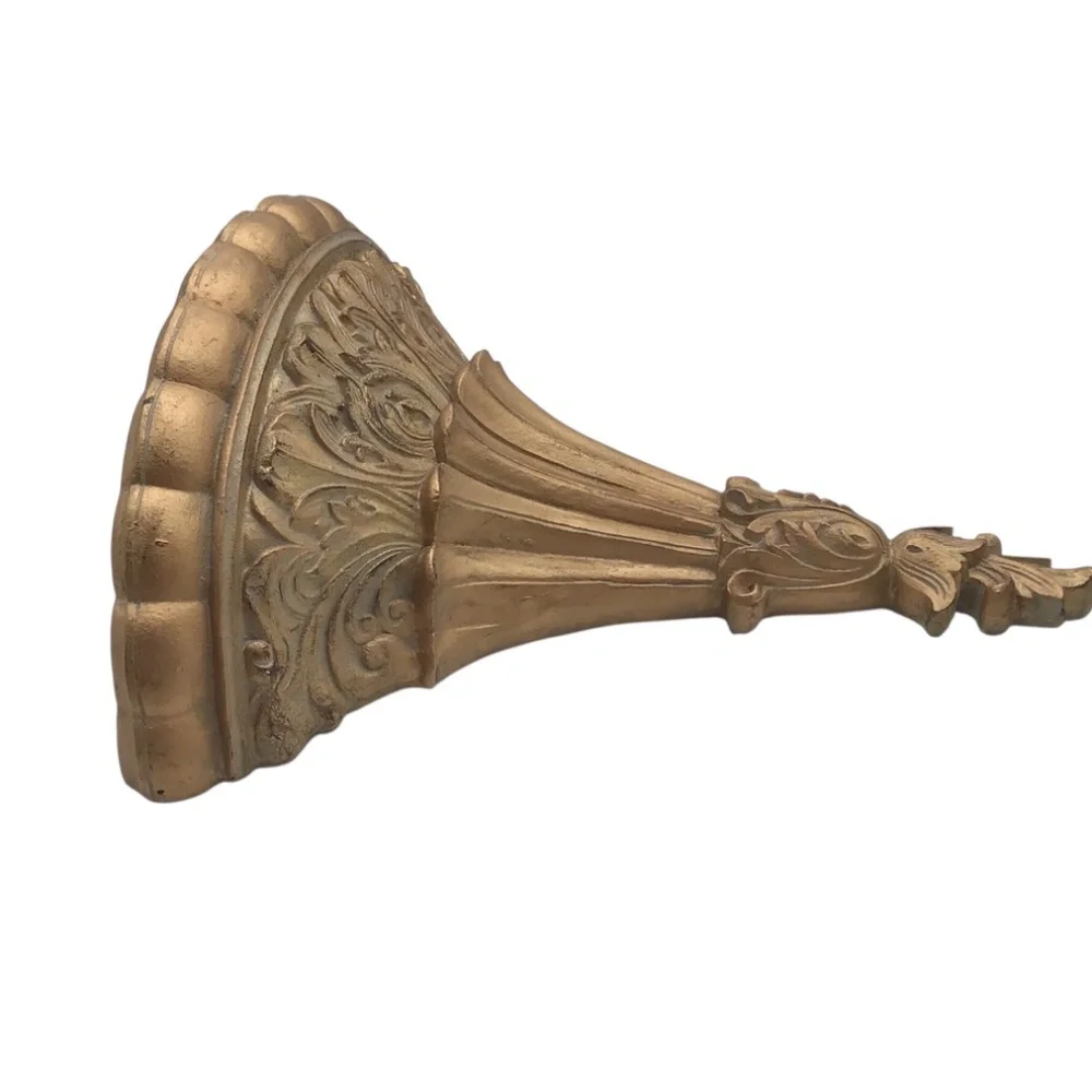 Vintage Ornate Wall Sconce: French Victorian Gold Shelf